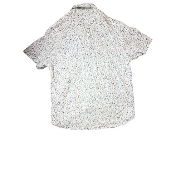 Denim & Flower Redefined Men’s Button Up Shirt Size L White Floral Short Sleeve - Picture 2 of 7
